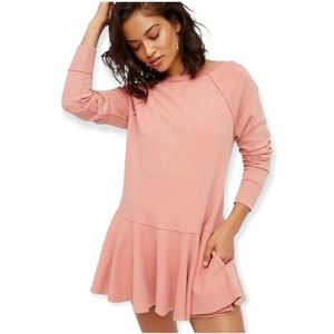 Free People Sweatshirt Last Minute Women's Pink Tunic Dress Size Small